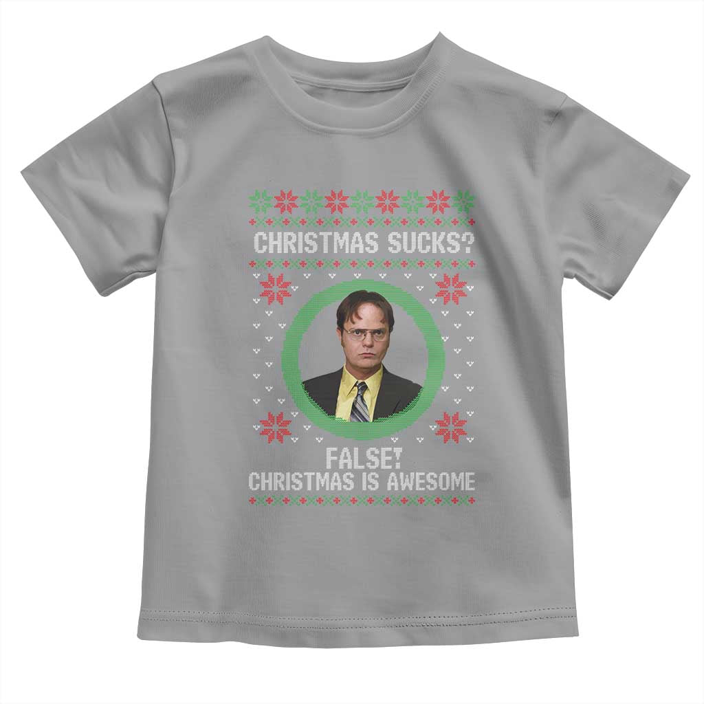 Christmas Sucks FALSE Christmas Is Awesome Toddler T Shirt Funny Xmas Office Holiday Humor - Wonder Print Shop