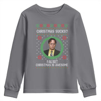 Christmas Sucks FALSE Christmas Is Awesome Youth Sweatshirt Funny Xmas Office Holiday Humor - Wonder Print Shop