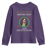 Christmas Sucks FALSE Christmas Is Awesome Youth Sweatshirt Funny Xmas Office Holiday Humor - Wonder Print Shop