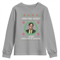 Christmas Sucks FALSE Christmas Is Awesome Youth Sweatshirt Funny Xmas Office Holiday Humor - Wonder Print Shop