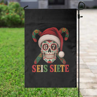 Seis Siete Christmas Meme Garden Flag Sugar Skull 67 Santa Hat Candy Canes - Wonder Print Shop
