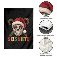 Seis Siete Christmas Meme Garden Flag Sugar Skull 67 Santa Hat Candy Canes - Wonder Print Shop