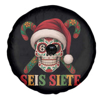 Seis Siete Christmas Meme Spare Tire Cover Sugar Skull 67 Santa Hat Candy Canes - Wonder Print Shop