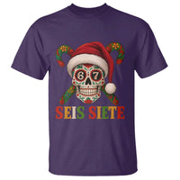 Seis Siete Christmas Meme T Shirt Sugar Skull 67 Santa Hat Candy Canes - Wonder Print Shop
