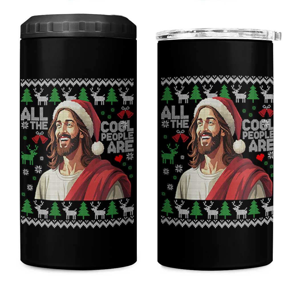 Funny Jesus Birthday 4 in 1 Can Cooler Tumbler All the Cool People Are Born in December - Wonder Print Shop