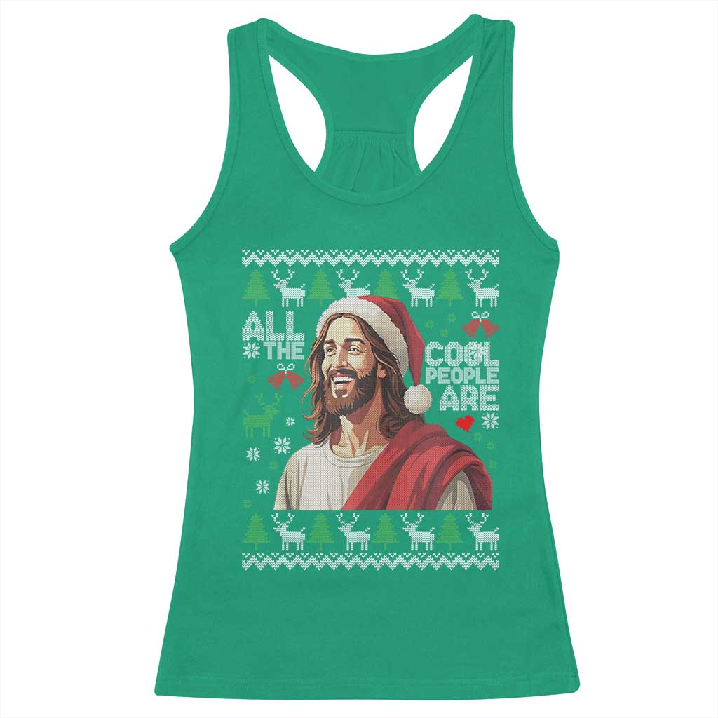 Funny Jesus Birthday Racerback Tank Top All the Cool People Are Born in December - Wonder Print Shop