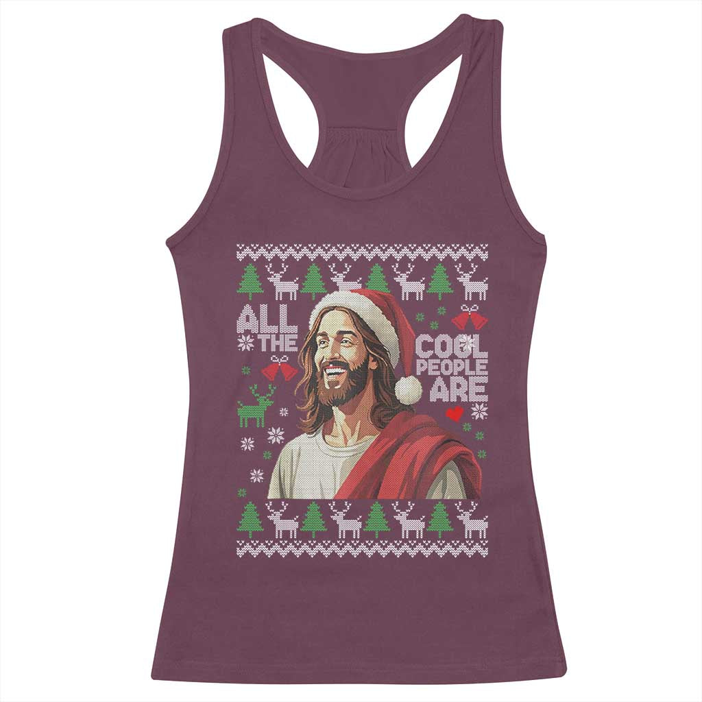 Funny Jesus Birthday Racerback Tank Top All the Cool People Are Born in December - Wonder Print Shop