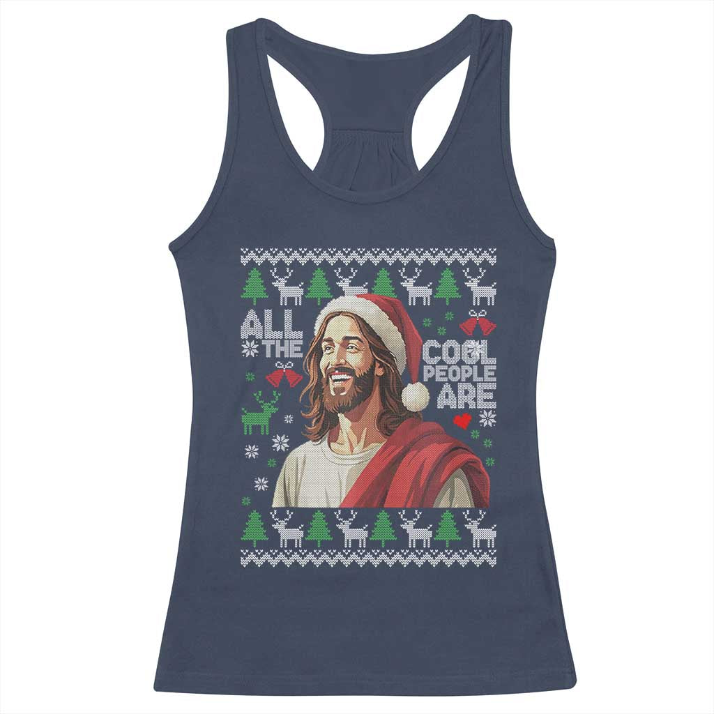 Funny Jesus Birthday Racerback Tank Top All the Cool People Are Born in December - Wonder Print Shop