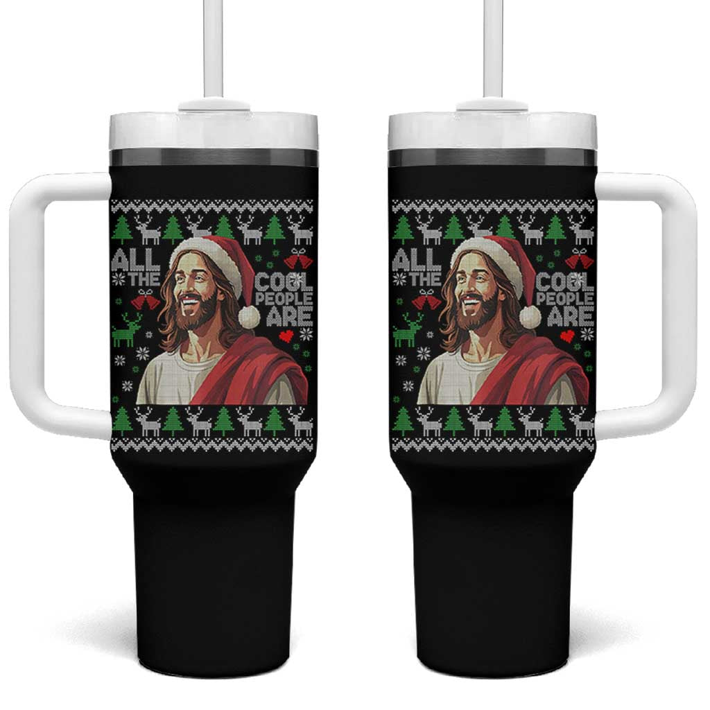 Funny Jesus Birthday Tumbler With Handle All the Cool People Are Born in December - Wonder Print Shop