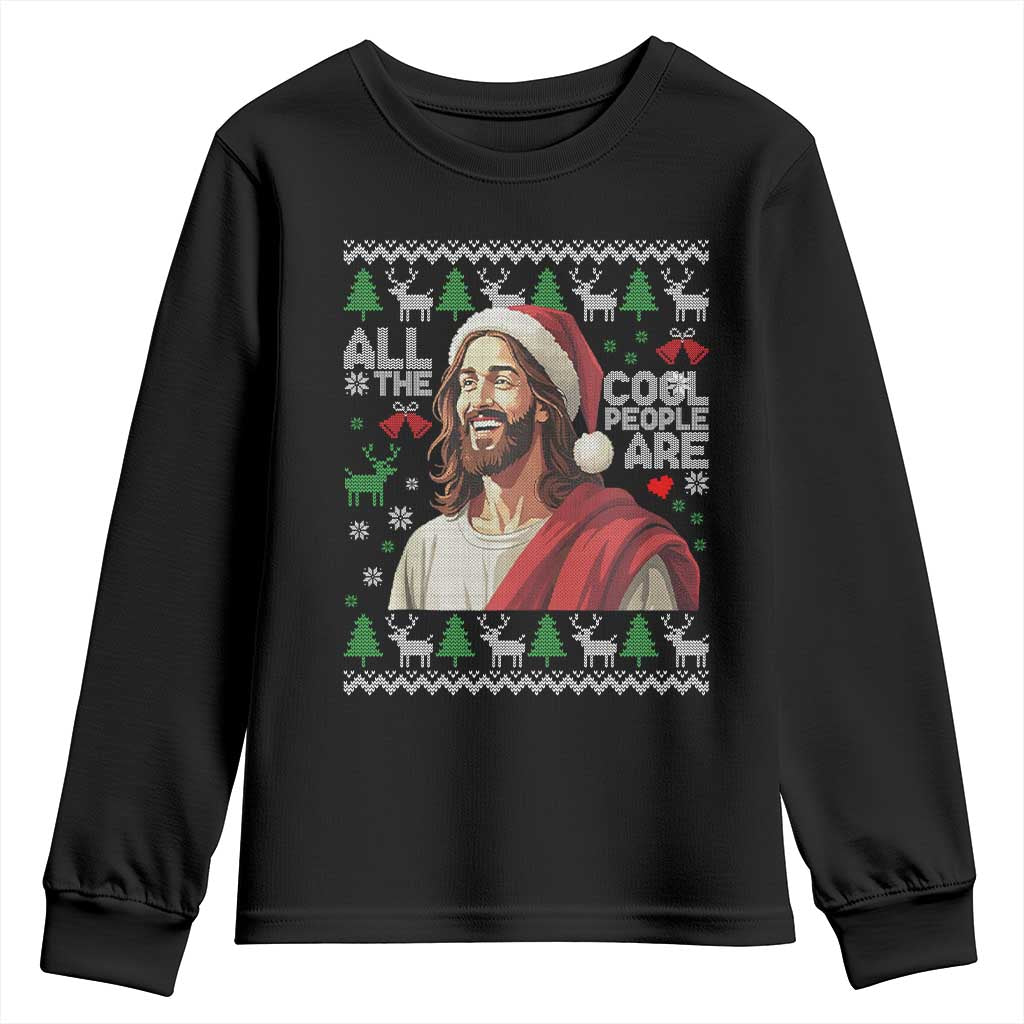 Funny Jesus Birthday Youth Sweatshirt All the Cool People Are Born in December - Wonder Print Shop