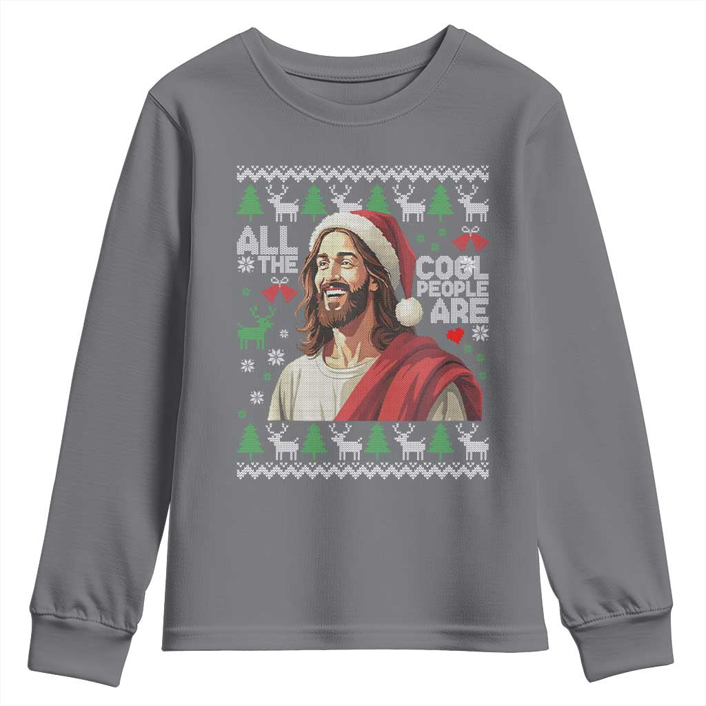 Funny Jesus Birthday Youth Sweatshirt All the Cool People Are Born in December - Wonder Print Shop