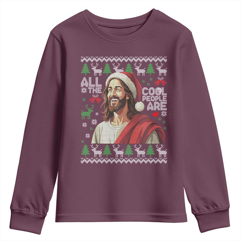 Funny Jesus Birthday Youth Sweatshirt All the Cool People Are Born in December - Wonder Print Shop
