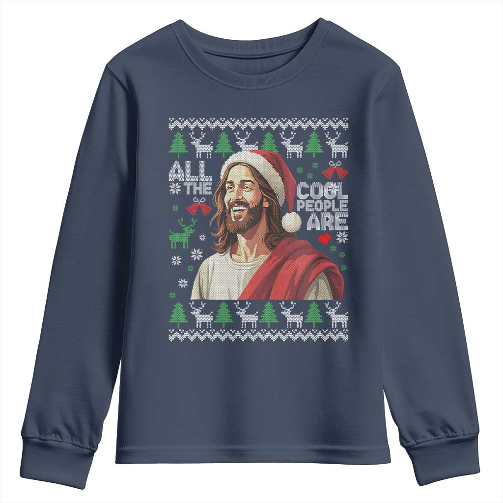 Funny Jesus Birthday Youth Sweatshirt All the Cool People Are Born in December - Wonder Print Shop