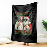 The Boys Are Back in Town Funny Christmas Throw Blanket Cool Santa and Jesus Holiday Humor - Wonder Print Shop