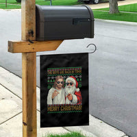 The Boys Are Back in Town Funny Christmas Garden Flag Cool Santa and Jesus Holiday Humor - Wonder Print Shop