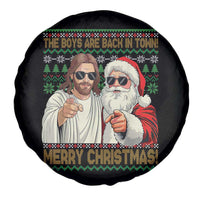 The Boys Are Back in Town Funny Christmas Spare Tire Cover Cool Santa and Jesus Holiday Humor - Wonder Print Shop