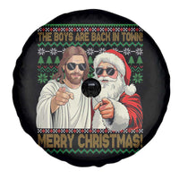 The Boys Are Back in Town Funny Christmas Spare Tire Cover Cool Santa and Jesus Holiday Humor - Wonder Print Shop