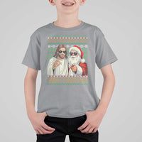 The Boys Are Back in Town Funny Christmas T Shirt For Kid Cool Santa and Jesus Holiday Humor - Wonder Print Shop