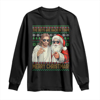 The Boys Are Back in Town Funny Christmas Long Sleeve Shirt Cool Santa and Jesus Holiday Humor - Wonder Print Shop