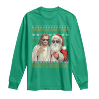 The Boys Are Back in Town Funny Christmas Long Sleeve Shirt Cool Santa and Jesus Holiday Humor - Wonder Print Shop
