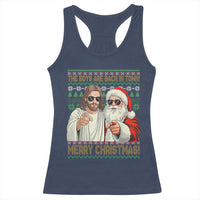 The Boys Are Back in Town Funny Christmas Racerback Tank Top Cool Santa and Jesus Holiday Humor - Wonder Print Shop