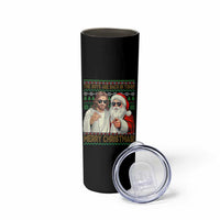 The Boys Are Back in Town Funny Christmas Skinny Tumbler Cool Santa and Jesus Holiday Humor - Wonder Print Shop