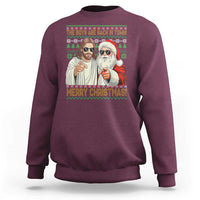 The Boys Are Back in Town Funny Christmas Sweatshirt Cool Santa and Jesus Holiday Humor - Wonder Print Shop