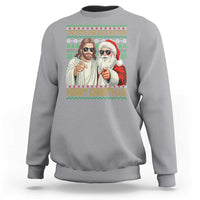 The Boys Are Back in Town Funny Christmas Sweatshirt Cool Santa and Jesus Holiday Humor - Wonder Print Shop