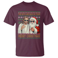 The Boys Are Back in Town Funny Christmas T Shirt Cool Santa and Jesus Holiday Humor - Wonder Print Shop