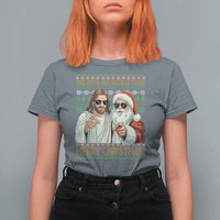 The Boys Are Back in Town Funny Christmas T Shirt For Women Cool Santa and Jesus Holiday Humor - Wonder Print Shop