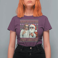 The Boys Are Back in Town Funny Christmas T Shirt For Women Cool Santa and Jesus Holiday Humor - Wonder Print Shop