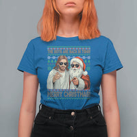 The Boys Are Back in Town Funny Christmas T Shirt For Women Cool Santa and Jesus Holiday Humor - Wonder Print Shop
