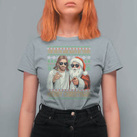 The Boys Are Back in Town Funny Christmas T Shirt For Women Cool Santa and Jesus Holiday Humor - Wonder Print Shop