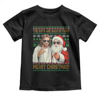 The Boys Are Back in Town Funny Christmas Toddler T Shirt Cool Santa and Jesus Holiday Humor - Wonder Print Shop