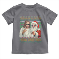 The Boys Are Back in Town Funny Christmas Toddler T Shirt Cool Santa and Jesus Holiday Humor - Wonder Print Shop