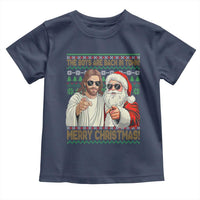 The Boys Are Back in Town Funny Christmas Toddler T Shirt Cool Santa and Jesus Holiday Humor - Wonder Print Shop