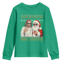 The Boys Are Back in Town Funny Christmas Youth Sweatshirt Cool Santa and Jesus Holiday Humor - Wonder Print Shop