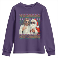 The Boys Are Back in Town Funny Christmas Youth Sweatshirt Cool Santa and Jesus Holiday Humor - Wonder Print Shop