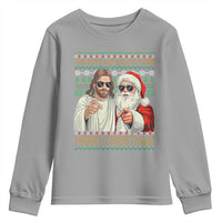 The Boys Are Back in Town Funny Christmas Youth Sweatshirt Cool Santa and Jesus Holiday Humor - Wonder Print Shop