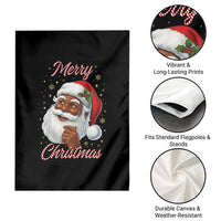 Merry Christmas Black Santa Claus Garden Flag Retro Nostalgic Festive Holiday - Wonder Print Shop