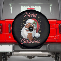 Merry Christmas Black Santa Claus Spare Tire Cover Retro Nostalgic Festive Holiday - Wonder Print Shop