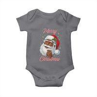 Merry Christmas Black Santa Claus Baby Onesie Retro Nostalgic Festive Holiday - Wonder Print Shop