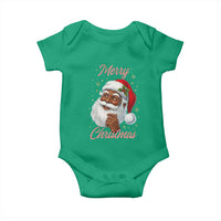 Merry Christmas Black Santa Claus Baby Onesie Retro Nostalgic Festive Holiday - Wonder Print Shop