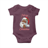 Merry Christmas Black Santa Claus Baby Onesie Retro Nostalgic Festive Holiday - Wonder Print Shop