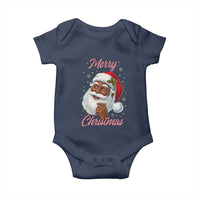 Merry Christmas Black Santa Claus Baby Onesie Retro Nostalgic Festive Holiday - Wonder Print Shop