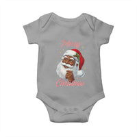 Merry Christmas Black Santa Claus Baby Onesie Retro Nostalgic Festive Holiday - Wonder Print Shop