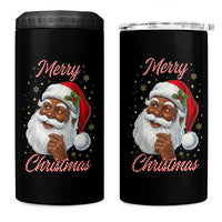 Merry Christmas Black Santa Claus 4 in 1 Can Cooler Tumbler Retro Nostalgic Festive Holiday - Wonder Print Shop