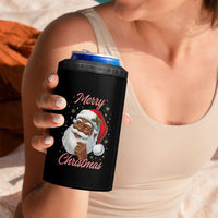 Merry Christmas Black Santa Claus 4 in 1 Can Cooler Tumbler Retro Nostalgic Festive Holiday - Wonder Print Shop