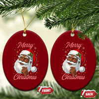Merry Christmas Black Santa Claus Ceramic Ornament Retro Nostalgic Festive Holiday - Wonder Print Shop