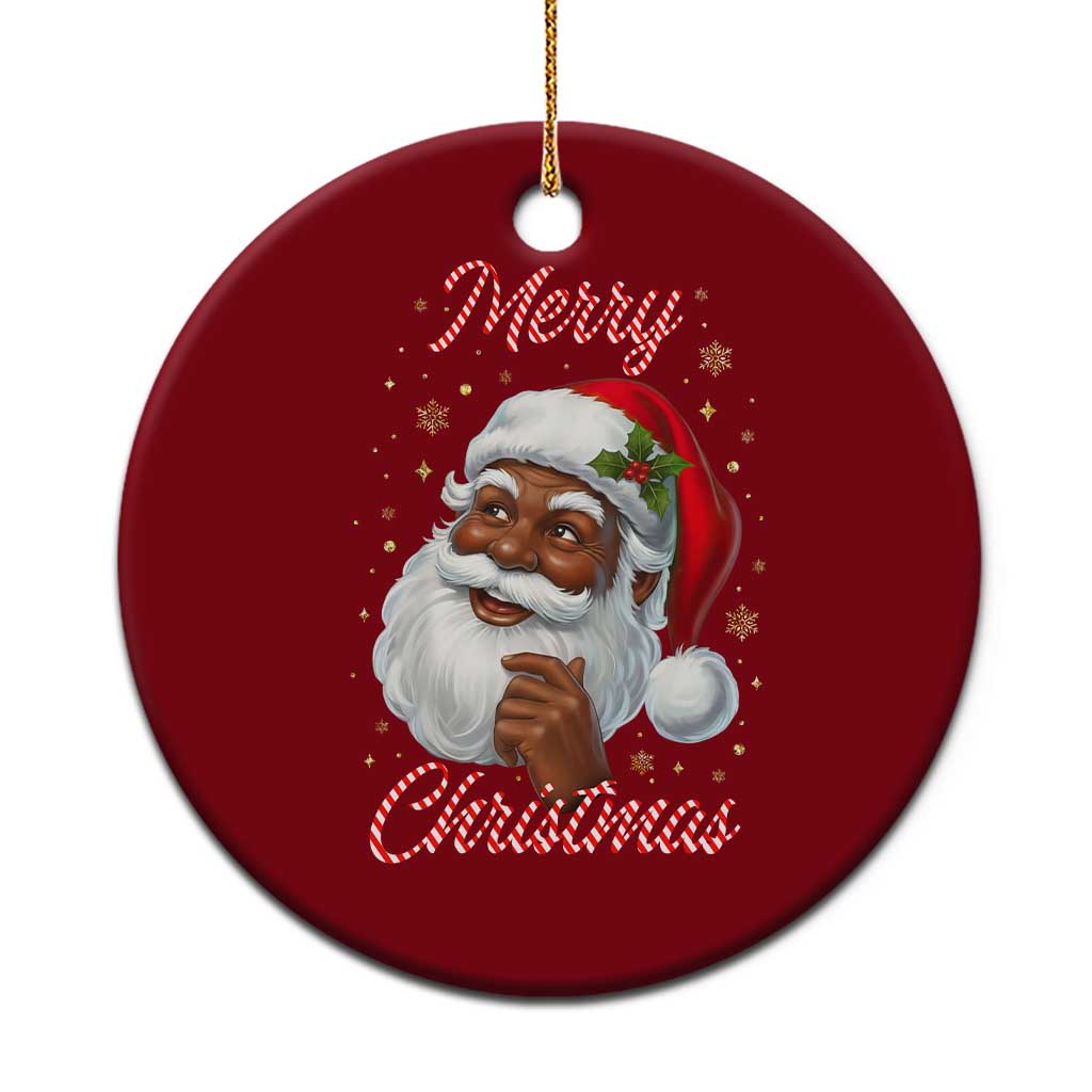 Merry Christmas Black Santa Claus Ceramic Ornament Retro Nostalgic Festive Holiday - Wonder Print Shop